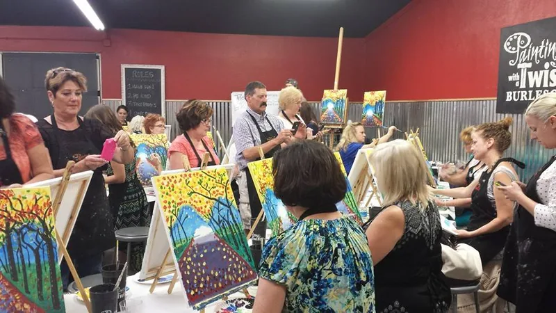 Supporters at the Painting with a Twist fundraiser in Burleson